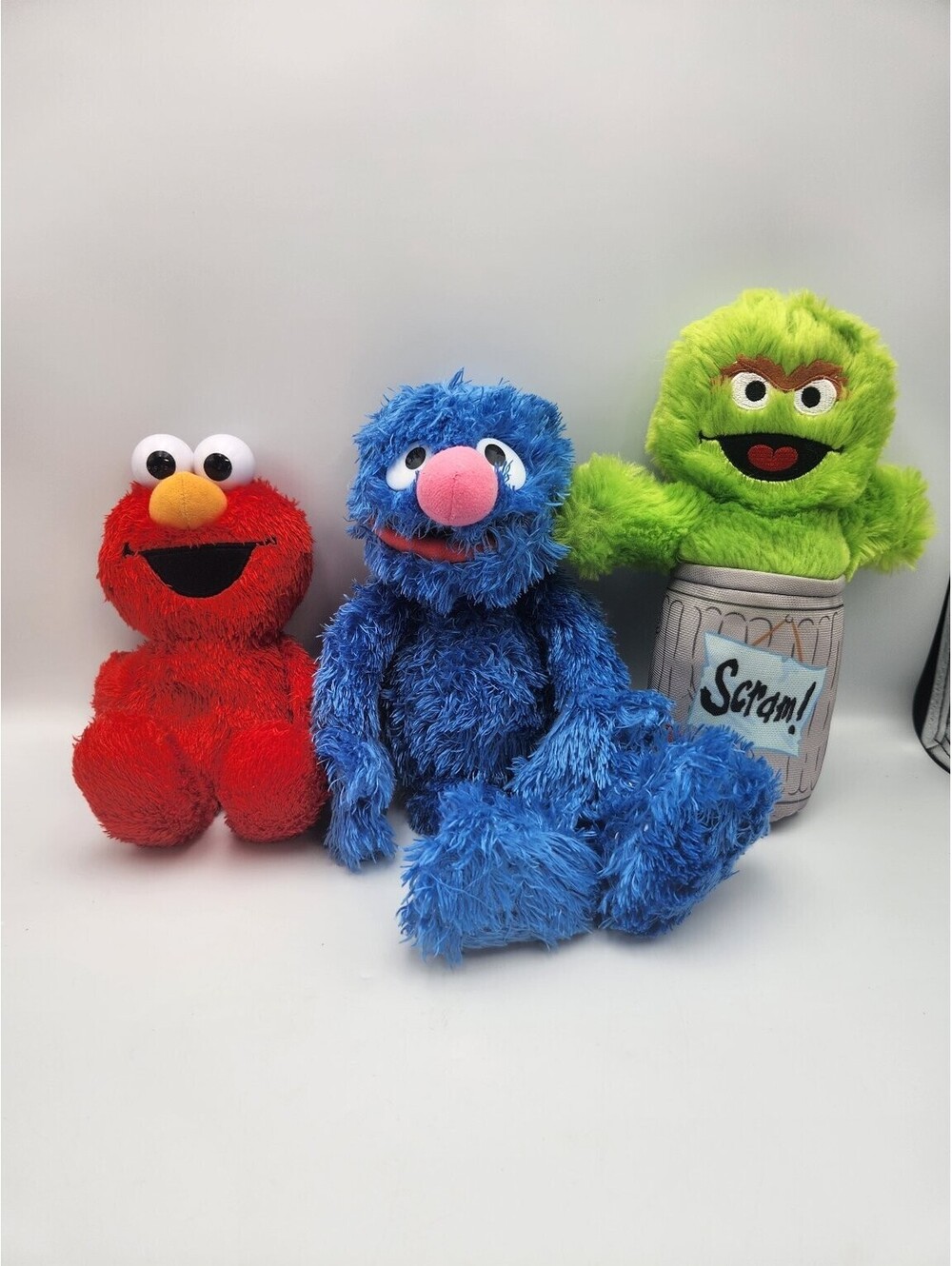 Sesame Street Plush Stuffed Animals Lot Elmo Grover Oscar the Grouch Gund D3